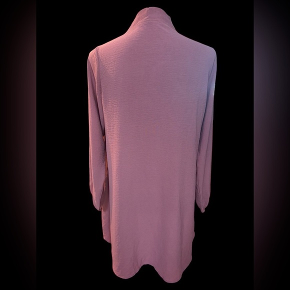 GULINS PINK TUNIC BLOUSE / MINI DRESS FORMAL HIGH LOW TIE SASH BOW DRESSY SZ M - Picture 4 of 9